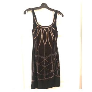 Sleeveless Sequin Black Dress Lined Womens